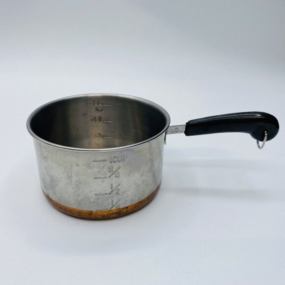 Revere Ware  Measuring Cup Pot Copper Bottom Mini Pot Vintage Korea 6" NH - Picture 4 of 5